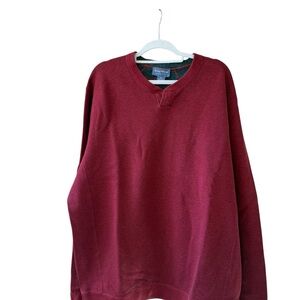Tommy Bahama Reversible Crewneck Sweatshirt - Burgundy with Charcoal Trim